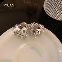 FYUAN Love Heart клипсы с кристаллами для женщин Bijoux No пирсинг геометрические Стразы клипсы для ушей эффектные ювелирные изделия 1005002843983112