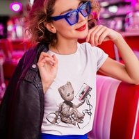 Женская футболка с принтом Грут Marvel, модная женская футболка в стиле рок, панк, Харадзюку, летняя уличная одежда, футболка Marvel с изображением стражей Галактики 1005002846745605