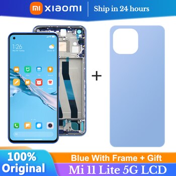 100% Оригинальный 6,55 ''дисплей для Xiaomi Mi 11 Lite M2101K9AG ЖК-дисплей с сенсорным экраном дигитайзер в сборе для Xiaomi Mi 11 Lite 5G LCD 1005002848034328