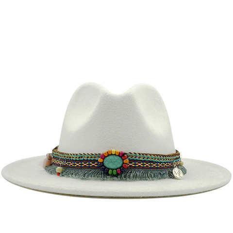 Новая мужская и женская шерстяная фетровая шляпа с широкими полями, Панама с пряжкой на ремне, мягкая фетровая шляпа в джазовом стиле, вечерние, официальные, розовые, черные, X XL 1005002850410135