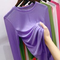 Женская Солнцезащитная рубашка, Летний Тонкий пуловер из вискозы и Марли фиолетового цвета, P3 1147 1005002852530530