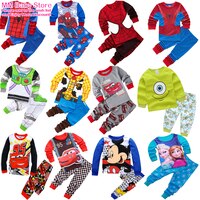 Весенне-осенние комплекты детской одежды с Микки Маусом одежда для сна для мальчиков Детский пижамный комплект с рисунком паука для маленьких девочек, хлопковые пижамы с героями мультфильмов 1005002868362039