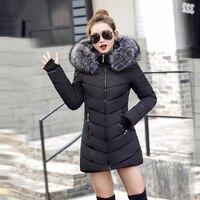Зимняя куртка Wintetrends, женское длинное пальто, пуховое хлопковое пальто, стеганая Женская парка с мехом и капюшоном, уличная зимняя куртка, Базовая куртка, пальто 1005002882284297
