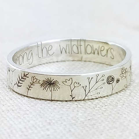 Женское Винтажное кольцо с резным цветком, серебристое минималистичное кольцо в богемном стиле с изображением одуванчика и диких цветов 1005002883542107
