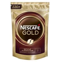 NESCAFÉ Gold, кофе растворимый сублимированный с добавлением кофе жареного молотого, 220г, пакет 1005002883938978