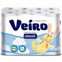 Туалетная бумага Veiro Classic белая 2-слойная 24 рулона 1005002884538298