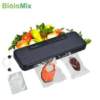 Автоматический пищевой вакуумный упаковщик BioloMix, устройство для сохранения влажных или сухих продуктов, в комплекте 10 пакетов в подарок, Белый/Черный W230 1005002891250621