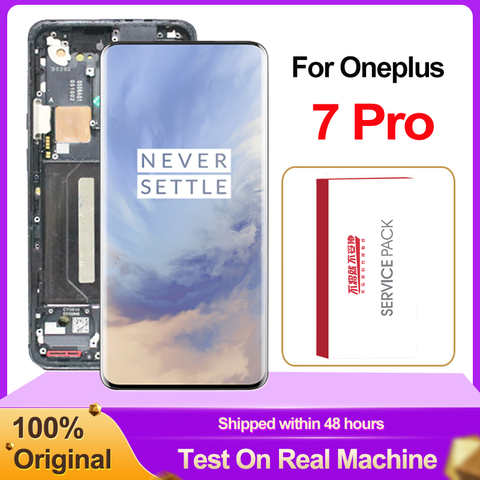 100% Оригинальный 6,67 "ЖК-дисплей для Oneplus 7 Pro AMOLED дисплей кодирующий преобразователь сенсорного экрана в сборе для 1 + 7 Pro замена ЖК-дисплея 1005002902490380