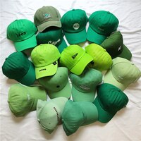 Зеленая шляпа с 3D вышивкой Корейская популярная летняя шляпа в стиле хип-хоп Мужская бейсболка Снэпбэк флуоресцентная Женская хлопковая шляпа от солнца 1005002904755429