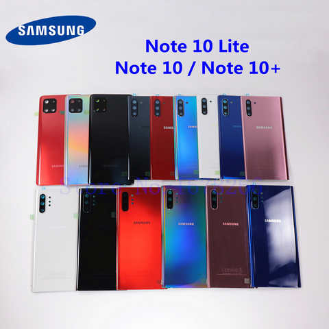 Замена заднего стекла для Samsung Galaxy Note 10 Lite Plus Крышка батарейного отсека задняя крышка Note10 + корпус для камеры стеклянная рамка объектива 1005002909194064