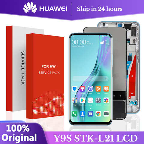 Дисплей 6,59 ''для Huawei Y9S, ЖК-дисплей с сенсорным экраном и дигитайзером с рамкой в сборе, Замена для Huawei Y9 s, STK-L21 Lcd 1005002912040318