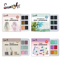 Набор для рисования SeamiArt 12 видов цветов, однотонный, набор акварельных красок, с изображением океана, конфет, Моранди, простой посылка товары для рукоделия 1005002912787362