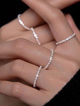 Модное блестящее кольцо серебряного цвета для женщин и девушек универсальные декоративные компактные кольца на указательный палец в простом Корейском стиле ювелирные изделия 1005002914353806