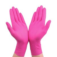 Одноразовые нитриловые перчатки XS для защиты рук от аллергии, защитные перчатки для работы, кухни, мытья посуды, механические перчатки розового, черного цветов 1005002915851587