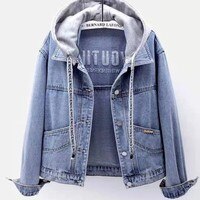 Куртка-бомбер женская демисезонная, джинсовая, с вышивкой 1005002917895740