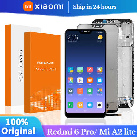 5,84 ''Оригинальный ЖК-дисплей для Xiaomi Mi A2 Lite с рамкой дигитайзер дисплей сенсорный экран Замена для Xiaomi MiA2 Lite дисплей 1005002920046915