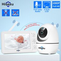 Hiseeu 5,0-дюймовый Детский Монитор 1080P 2-сторонняя аудио беспроводная камера детская плач сигнализация камера видеонаблюдения камера Поддержка воспроизведения 1005002924685232