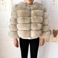 Шуба женская из натурального Лисьего меха, короткая зимняя теплая куртка длиной 50 см, 2023 1005002939313584