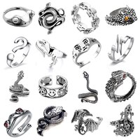Кольцо для женщин и девушек, змея, улыбка, модное мужское ювелирное изделие, регулируемое кольцо в стиле панк, хип-хоп, бохо, лягушка 1005002948404765