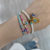 Турецкий браслет на удачу от сглаза, Женские Ювелирные изделия ручной работы на удачу, Женский амулет с синим глазом, модный браслет дружбы, ювелирные изделия 1005002953395814