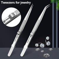 Jewelry Making Tool Tweezers Concave Groove Diamond Stainless Steel Adjustable Craft Tools For Jeweler Ювелирный Инструмент 1005002957606214