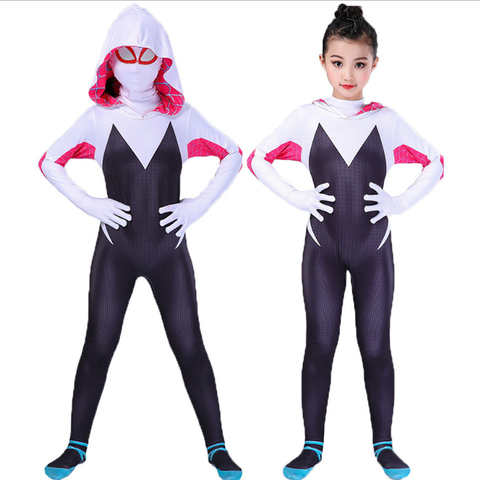 3D Детский женский костюм паука Гвен Gwendolyn Maxine Stacy Zentai костюм Spidergirl Косплей Хэллоуин костюмы для девочек 1005002959348528