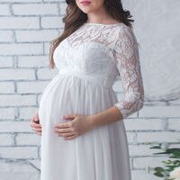 Длинное кружевное платье для беременных женщин платье-макси с рукавом 3/4 платье в пол для свадебной вечеринки для фотографии 1005002960701613