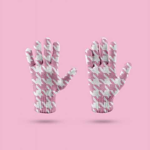 Модные Розовые 3D перчатки с изображением тысячи птиц, варежки для сенсорного экрана для мужчин и женщин, рабочие перчатки на весну и осень 1005002962751064