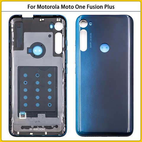 Пластиковая Задняя Крышка батарейного отсека 6,5 дюйма для Motorola Moto One Fusion Plus, задняя панель, корпус с боковым ключом для замены 1005002963882822
