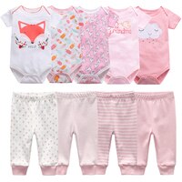 Комплект одежды для новорожденных, комбинезоны + штаны, 7/9 шт., наряды для маленьких девочек, розовая Милая осенняя одежда для маленьких мальчиков 0-12 месяцев, мягкий подарок для новорожденных 1005002969482914