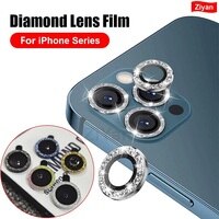 Блестящий Алмазный протектор объектива камеры для iPhone 14 13 Pro Max металлическое кольцо объектива закаленное стекло для iPhone 11 Pro Max 12 Mini чехол 1005002974183432