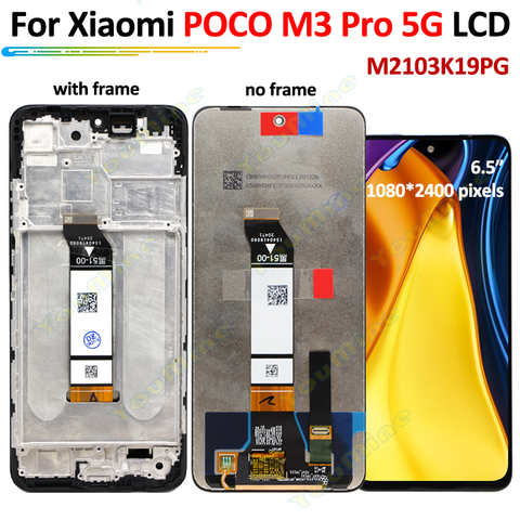 Дисплей для Xiaomi Poco M3 Pro 5G LCD M2103K19PG, дисплей с сенсорным экраном и дигитайзером для Xiaomi Poco M3Pro, ЖК-дисплей с рамкой 1005002978391533