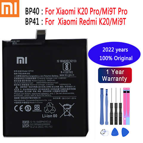 2022 года BP41 BP40 оригинальная сменная батарея для Xiaomi Redmi K20 Pro Mi 9T Pro Mi9T Redmi K20Pro 4000 мАч батарея для телефона 1005002980387164