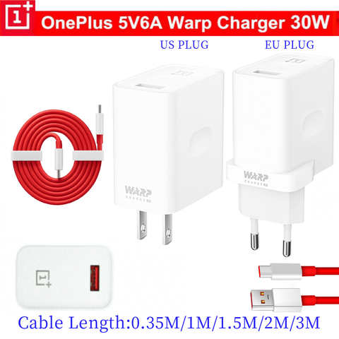 Оригинальный настенный адаптер Oneplus Warp Charge 30, ЕС, США, Тип C, быстрое зарядное устройство, 6 А, Usb-кабель 1 м, 2 м для One Plus 9r Nord, Ce 5g 8, 6t, 7, 7t 1005002982266370