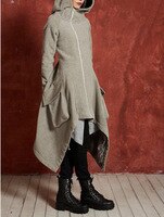 Женский Тренч на молнии, длинные пальто с капюшоном и длинным рукавом, Осень-зима 2021 1005002983814044