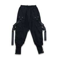 Детская классная черная одежда в стиле хип-хоп, уличная одежда, Джоггеры в стиле Харадзюку, тактические брюки-карго для девочек и мальчиков, танцевальный костюм, одежда 1005002985320807