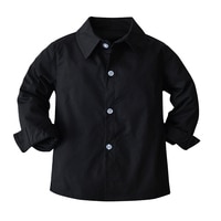 Рубашка с длинным рукавом для мальчиков, Повседневный Кардиган с лацканами, блузка джентльмена, топ, одежда для малышей, черный цвет, весна-осень 1005002991695440