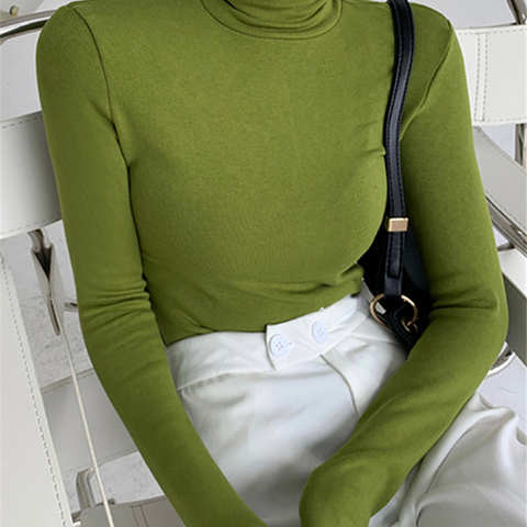 Женский бархатный вязаный свитер-водолазка с длинным рукавом 1005002995058637