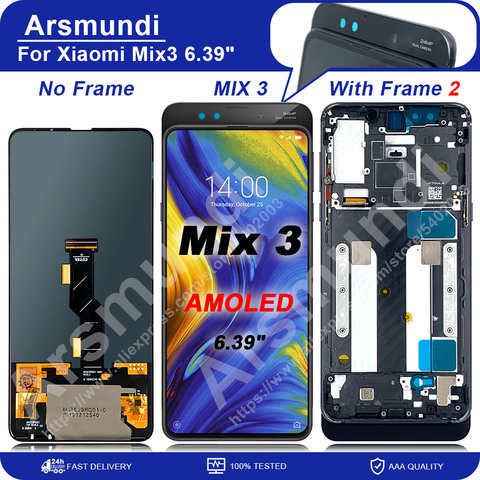 ЖК-дисплей 6,39 дюйма Super AMOLED для Xiaomi Mi Mix 3 Mix3, сенсорный экран с дигитайзером в сборе для Mi Mix3, M1810E5A, M1810E5GG 1005002998578536