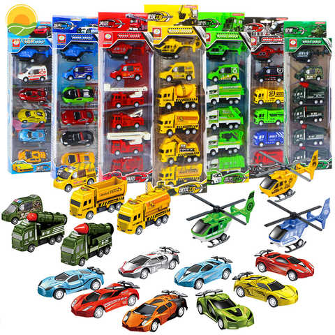 Игрушечный автомобиль-экскаватор для мальчиков, тягач с тяговым эффектом, инерционный самолет, имитация поезда, игра Монтессори, 3 года, игрушки для детей, 1:64 1005003002147787