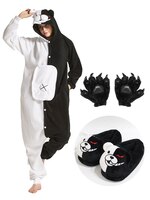 Пижама-кигуруми Monokuma, единорог, комбинезон для взрослых, аниме, комбинезон в виде медведя, черно-белые пижамы с животными, женский комбинезон костюм для Хэллоуина вечеринки 1005003007323027
