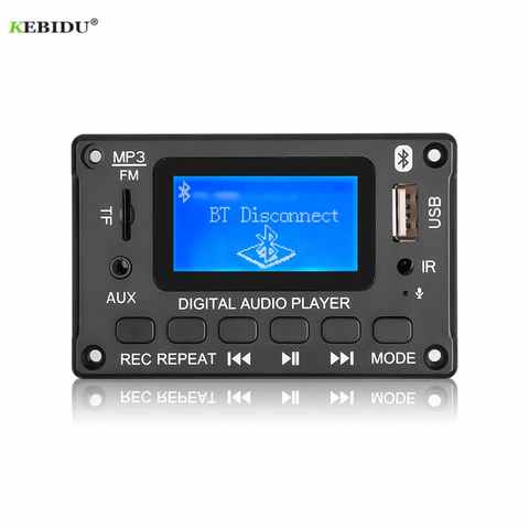 5 в 12 В MP3 декодер плата Bluetooth Автомобильный MP3 плеер USB модуль записи FM AUX радио с лирикой дисплей для динамика громкой связи 1005003015213353