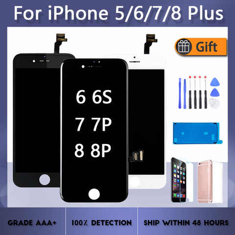 ЖК-экран AAA +++ для iPhone 6 6S 7 8 Plus, ЖК-дисплей с дигитайзером в сборе, сменный сенсорный экран для iPhone 5 5C 1005003016489863