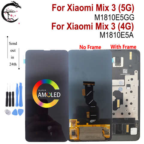 ЖК-дисплей 6,39 дюйма с рамкой для Xiaomi Mi Mix 3 5G экран мобильного телефона ЖК-дисплей Super AMOLED Mix3 M1810E 5GG экран с сенсорным датчиком дигитайзер полная сборка 1005003022739427