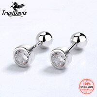 Женские серьги-гвоздики из серебра 925 пробы с фианитами 4/5/6 мм 1005003023065204