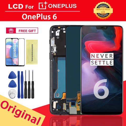 6,28 "Оригинальный Super AMOLED дисплей для Oneplus 6, ЖК-экран с сенсорным дигитайзером в сборе для Oneplus 1 + 6, сменный ЖК-дисплей 1005003023424297
