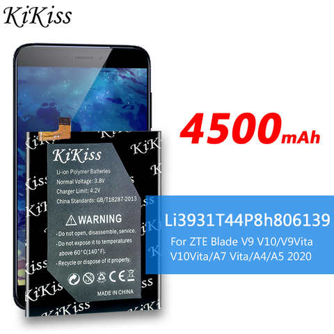 Аккумулятор KiKiss большой емкости 4400 мАч Li3931T44P8h806139 для ZTE Blade V9 V10 /V9Vita V10Vita/A7 Vita/A4/A5 2020/A7 2019 1005003023653625