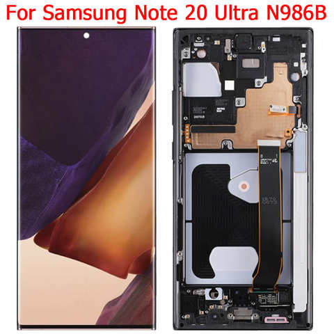 Оригинальный дисплей N986B для Samsung Galaxy Note 20 Ultra, дисплей с рамкой 6,9 дюйма, Note20 Ultra SM-N986F, ЖК-панель с сенсорным экраном 1005003027233966