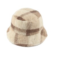 Зимние шапки из искусственного меха для женщин, теплые шапки в клетку с принтом, мужская шляпа-Панама 1005003028494827