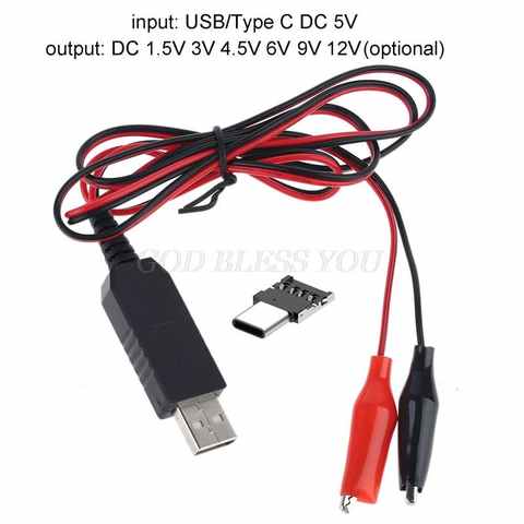 Кабель питания USB Type-C на 1,5 В, 3 в, 4,5 в, 6 в, 9 В, 12 В, AA, AAA, C, D, для светодиодсветильник ламп, игрушек, раций 1005003031593362